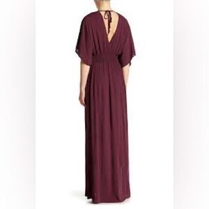 Lovestitch Deep Wine Backless Maxi Dress